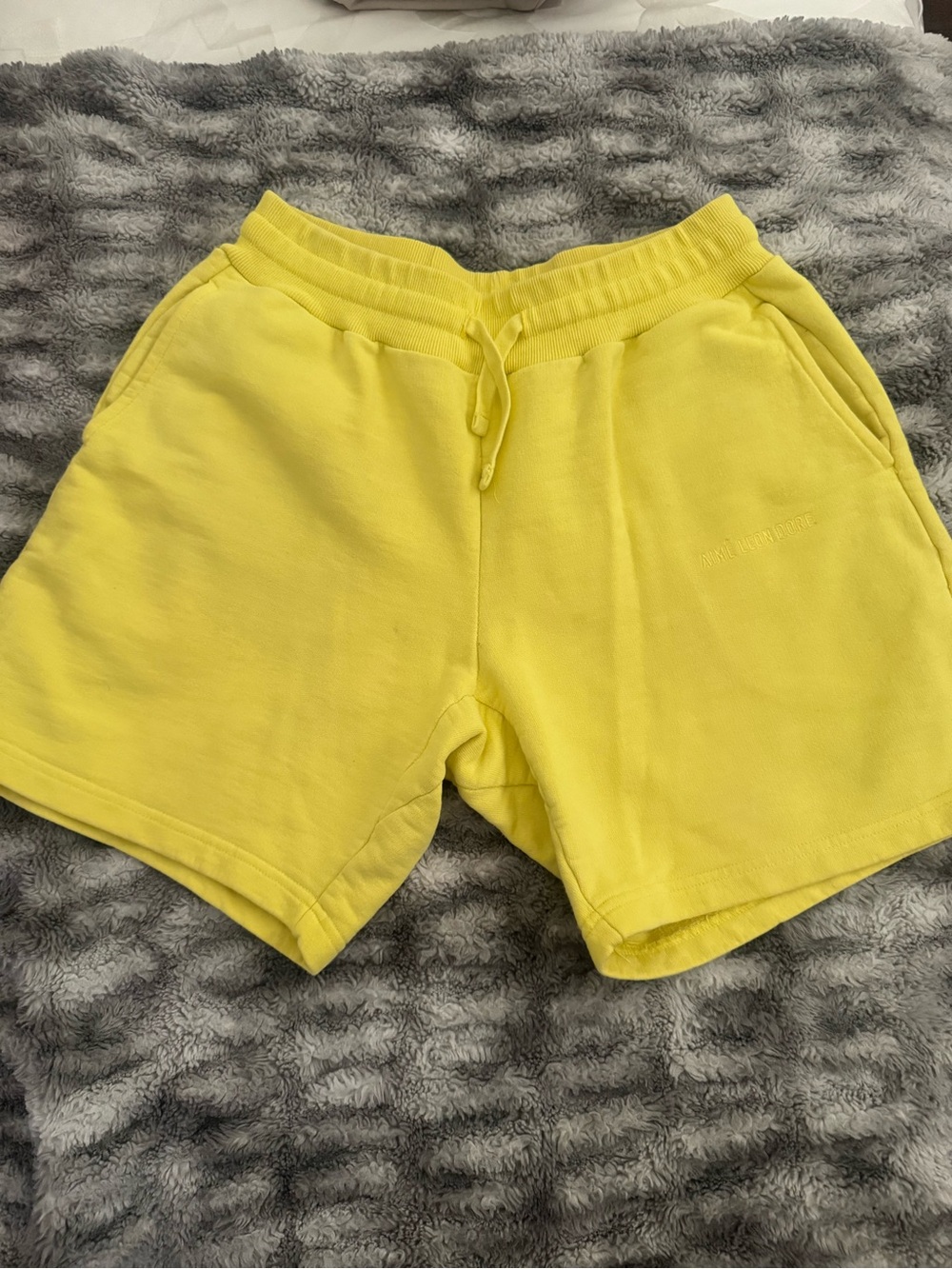 Aime Leon Dore Yellow Fleece Drawstring Shorts
